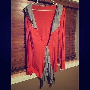 Gray and orange sweater